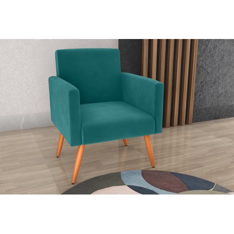 Poltrona Decorativa Dallas Veludo Verde Menta E437 - Matrix