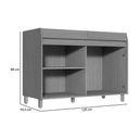 Ver imagem 3 de Balcão de Cozinha Simone Mendes P/ Pia S/ Tampo C/ 2 Portas 120cm Carvalho/cinza - Nesher