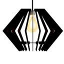 Ver imagem 1 de Luminária Teto tipo Pendente DIAMANTE MDF Completa -:Preta