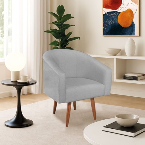 Poltrona Decorativa Jade Design Moderno Sala de Estar Quarto Escritório Confortável Luxo Pés Palito 