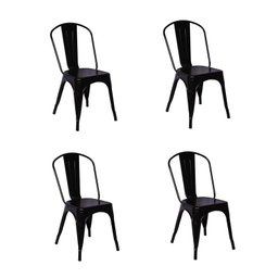 Kit 4 Cadeiras Tolix Iron - Design - Preta - 1