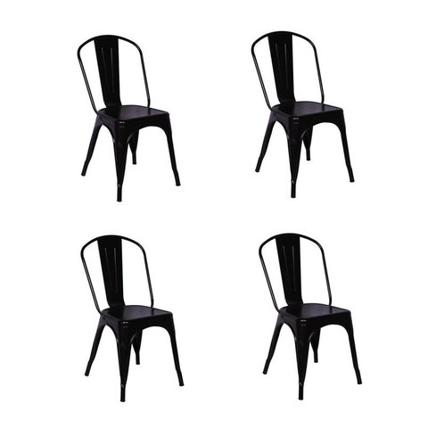 Kit 4 Cadeiras Tolix Iron - Design - Preta
