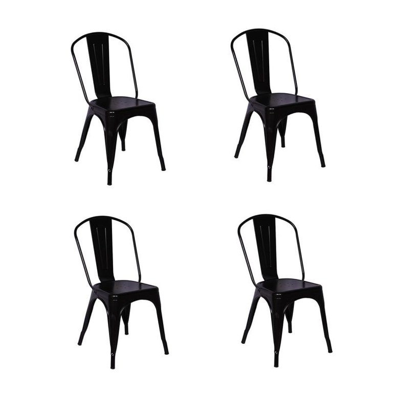 Kit 4 Cadeiras Tolix Iron - Design - Preta
