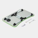 Ver imagem 5 de Mesa Notebook Completa Ventilador Luminaria Usb Suporte Cafe da Manha Home Office Dobravel Cama Sofa