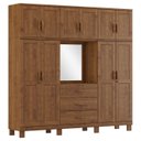 Ver imagem 1 de Guarda Roupa 10p 3g Capela Espelho 225 Cm 1288 Castanho Milani Store