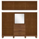 Ver imagem 5 de Guarda Roupa 10p 3g Capela Espelho 225 Cm 1288 Castanho Milani Store