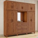 Ver imagem 2 de Guarda Roupa 10p 3g Capela Espelho 225 Cm 1288 Castanho Milani Store