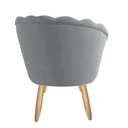Ver imagem 4 de Poltrona Decorativa Pétala Veludo Cinza Claro Pés Palito