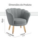 Ver imagem 5 de Poltrona Decorativa Pétala Veludo Cinza Claro Pés Palito