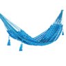 Rede de Dormir Casal Trancê Artesanal Azul - 1