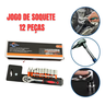 Jogo de Soquetes 4 a 13mm com Chave Catraca 12 Peças - New Tools - 2