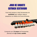 Ver imagem 5 de Jogo de Soquetes 4 a 13mm com Chave Catraca 12 Peças - New Tools