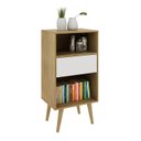 Ver imagem 3 de Estante Baixa 45cm 1 Gaveta 2 Nichos E1715 Tecno Mobili - Natural/off White