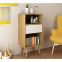 Ver imagem 2 de Estante Baixa 45cm 1 Gaveta 2 Nichos E1715 Tecno Mobili - Natural/off White