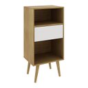 Ver imagem 4 de Estante Baixa 45cm 1 Gaveta 2 Nichos E1715 Tecno Mobili - Natural/off White