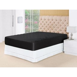 Protetor Capa De Colchão Impermeável Box Casal Queen Preto - 1