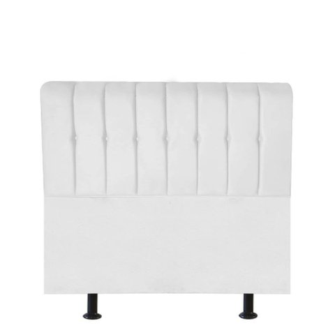 Cabeceira Estofada Kiara 100cm Solteiro Box Quarto Corino Branco - Gat Magazine