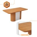 Ver imagem 5 de Mesa de Jantar Aspen 180cm Tampo Mdf Laminado Canto Copo com 6 Cadeiras Eloise Moderna Mobília