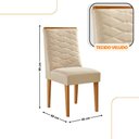 Ver imagem 3 de Mesa de Jantar Aspen 180cm Tampo Mdf Laminado Canto Copo com 6 Cadeiras Eloise Moderna Mobília