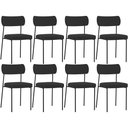 Ver imagem 1 de Kit 08 Cadeiras Estofadas para Sala de Jantar Melina L02 Suede Preto - Lyam Decor