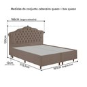 Ver imagem 5 de Kit Cama Box Queen + Cabeceira Estofada em Madeira Maciça Curva Provençal com Capitonê Marrom