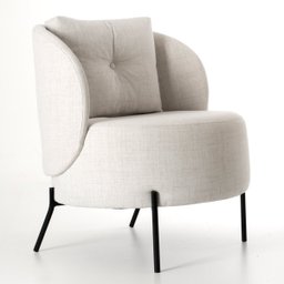 Poltrona Sofá Decorativo Varsóvia Tecido Linho com Almofada Solta Pés Aço Preto Epóxi Poltronas do S - 4