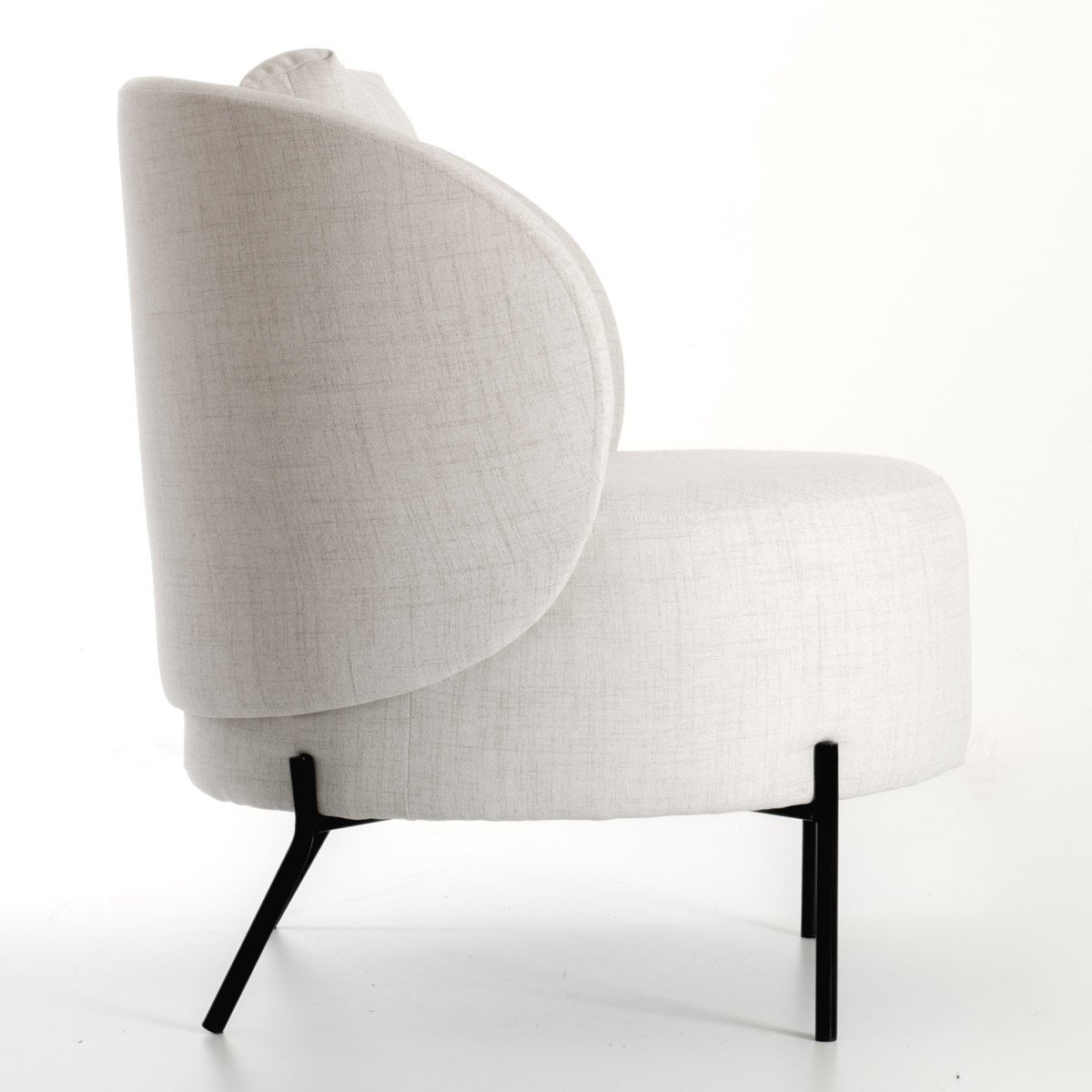 Poltrona Sofá Decorativo Varsóvia Tecido Linho com Almofada Solta Pés Aço Preto Epóxi Poltronas do S - 5