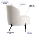 Ver imagem 2 de Poltrona Sofá Decorativo Varsóvia Tecido Linho com Almofada Solta Pés Aço Preto Epóxi Poltronas do S
