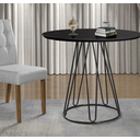 Ver imagem 3 de Mesa de Jantar Preta 1,20m Rubi Base Metal Tampo com Vidro