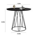 Ver imagem 2 de Mesa de Jantar Preta 1,20m Rubi Base Metal Tampo com Vidro