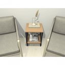 Ver imagem 2 de Mesa de Cabeceira Mesa de Apoio Mesa Auxiliar Mesa Lateral Preto e Carvalho