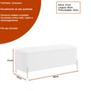 Ver imagem 4 de Puff Baú Bella 90cm Pés Alumínio Dourado Linho Nobre Cinza - Sallar Home