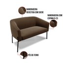 Ver imagem 5 de Sofá Namoradeira e Poltrona Pé de Ferro Preto Stella Suede D03 - D’Rossi