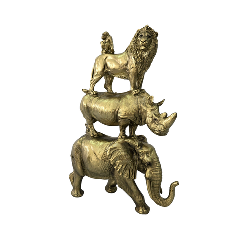 Escultura 4 Animais Sobrepostos - Resina