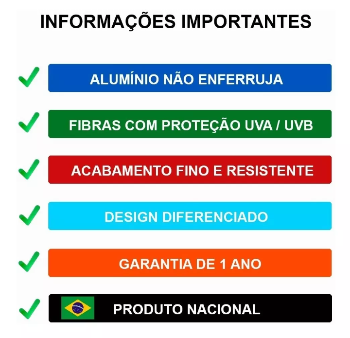 Chaise Redonda de 1,0 Cm Fibra Sintética Alumínio Sacada - 5