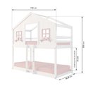 Ver imagem 3 de Beliche Montessoriano Casinha Dos Sonhos Madeira Maciça Branco/rosa Housin