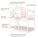 Ver imagem 4 de Beliche Montessoriano Casinha Dos Sonhos Madeira Maciça Branco/rosa Housin