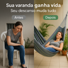 Rede de Dormir Extra Grande, Algodão Rústico, 4,00 X 1,50 M, Suporta 250kg, Cinza Listrado com Costu - 3