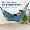 Rede de Dormir Extra Grande, Algodão Rústico, 4,00 X 1,50 M, Suporta 250kg, Cinza Listrado com Costu - 5