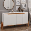 Ver imagem 1 de Buffet Aparador 4 Portas Pés Madeira Áurea Branco Cinamomo