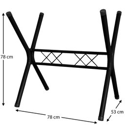 Pé de Mesa para Tampo Pedra Granito 1,20 Sala de Jantar Base de Mesa de Jantar Preto Ql - 5