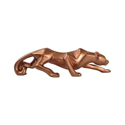 Estatueta Decorativa Pantera Grande 63 cm Em Cerâmica Decoração Rack Mesa Sala
