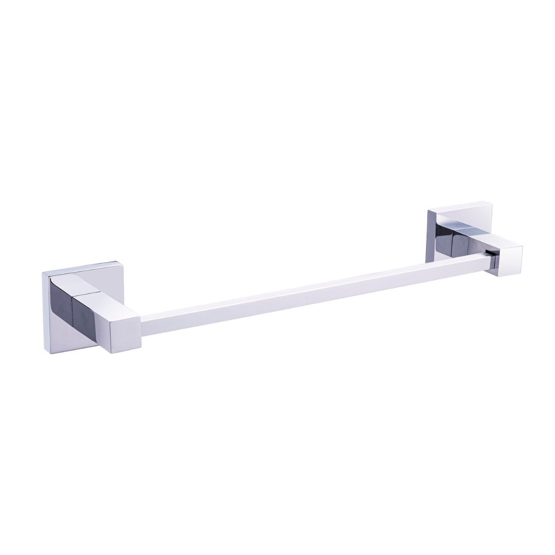 Porta Toalha de Banho Quadrada Luxo Metal Maciço Cromado - 4