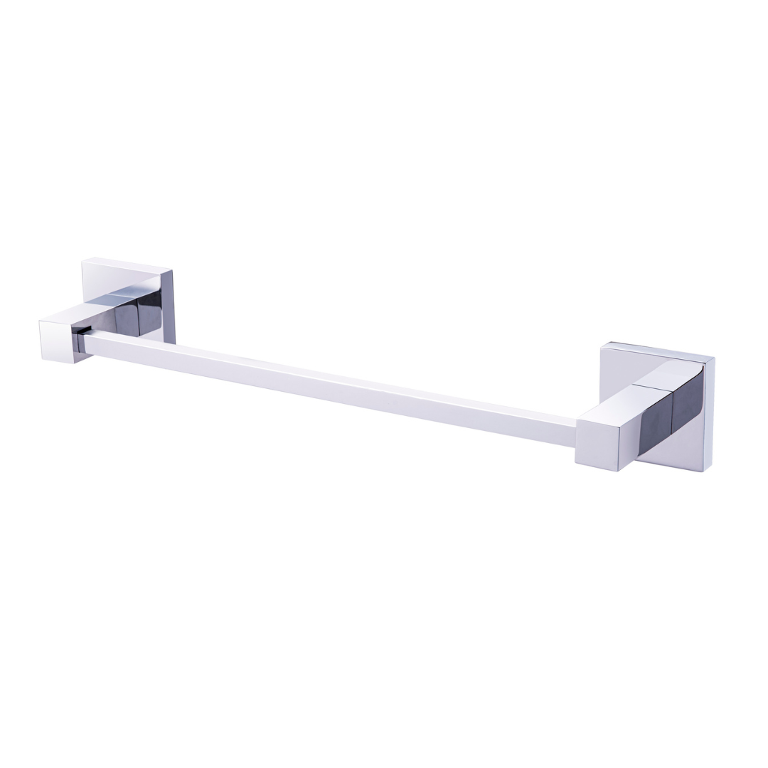 Porta Toalha de Banho Quadrada Luxo Metal Maciço Cromado - 5