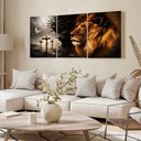 Ver imagem 3 de Kit 3 Quadro Decorativo Jesus Leão Judá Cruz Cristã Gospel 28x20cm