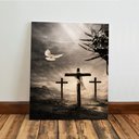 Ver imagem 5 de Kit 3 Quadro Decorativo Jesus Leão Judá Cruz Cristã Gospel 28x20cm