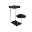 Ver imagem 1 de Mesa Auxiliar Cibele Ferro Branco Tampo Preto Redondo