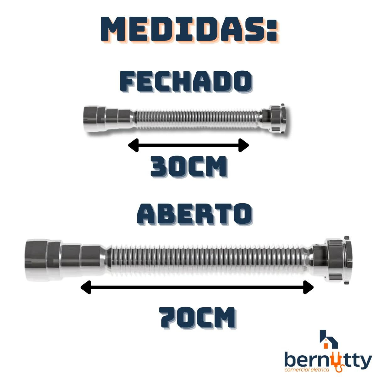 Sifão Sanfonado Extensivo Flexível Universal Metalizado Cromado - Pia Cuba Banheiro Cozinha - 3