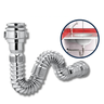 Sifão Sanfonado Extensivo Flexível Universal Metalizado Cromado - Pia Cuba Banheiro Cozinha - 1