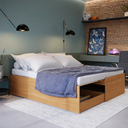 Ver imagem 5 de Cama Solteiro Casal com Auxiliar 3 em 1 Matrix Compacta Nova:nature